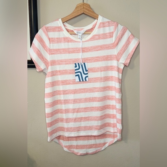Market & Spruce Juuna Hi Lo striped Knit Top Size XSP - Picture 7 of 9